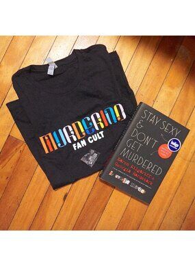 Bundle of My Favorite Murder Tee, Pin & "Stay Sexy & Don't Get Murdered" Book